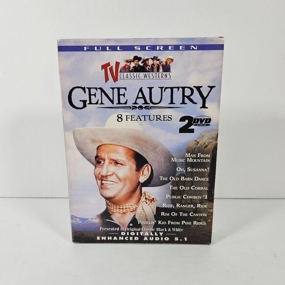 Gene Autry TV Classic Westerns 8 Features 2 DVD Set Full Screen Digitally Enhanc - Picture 1 of 6